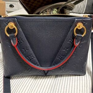 Louis Vuitton Handbag Monogram Empreinte V Tote BB CA2119 Marine Rouge Women's
